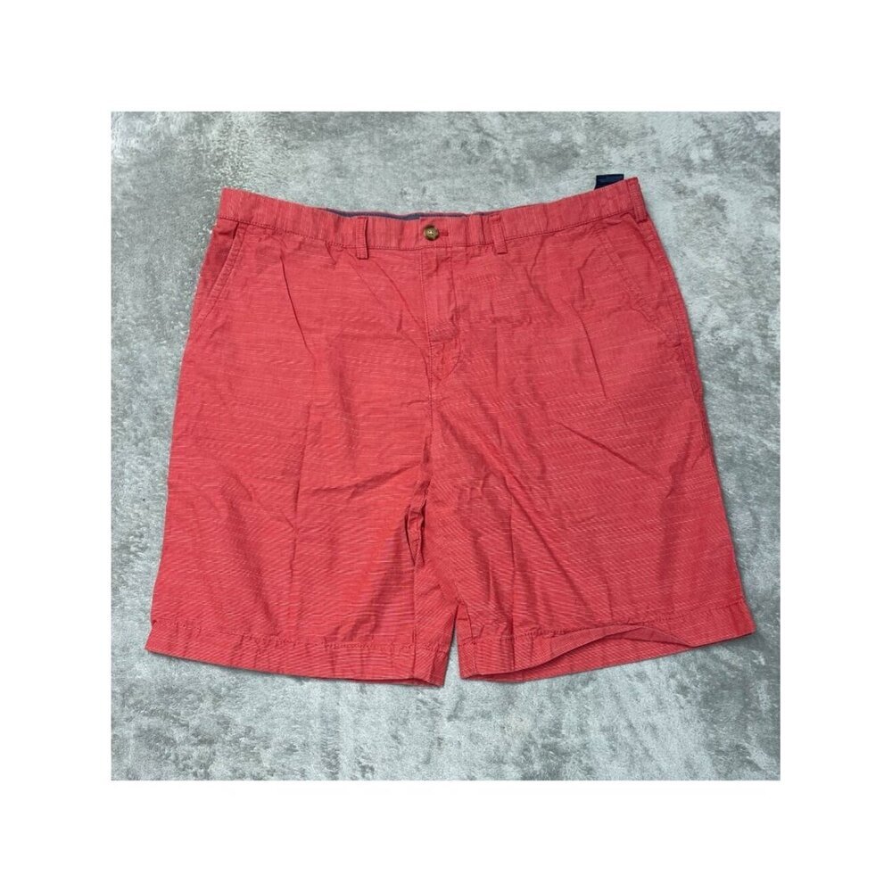 Tommy Hilfiger Men's Size 40 Red Cotton Flat Front Bermuda Shorts C0672